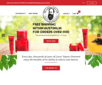 Drlucas.com.au(Online Store for Lucas' Papaw Ointment) Screenshot