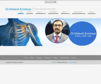 Drmaheshkrishnan.com(Ortho, Director (AMRC)) Screenshot