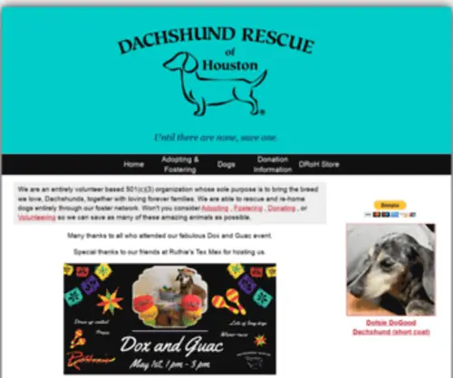 Droh.org(Dachshund Rescue of Houston) Screenshot