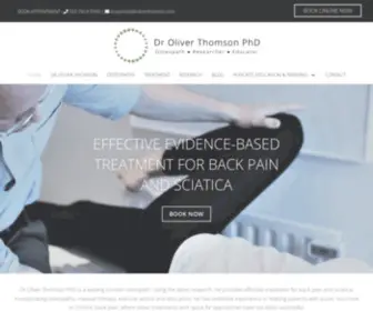 Droliverthomson.com(Effective Relief From Back Pain & Sciatica) Screenshot