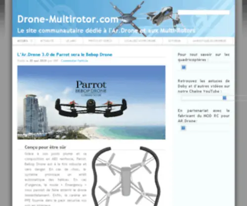 Drone-Multirotor.com(Drone Multirotor.com : Communauté AR Drone et Multirotors) Screenshot