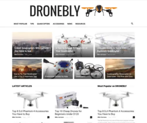 Dronebly.com(Your ultimate guide to drones and quadcopters) Screenshot