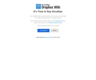 Dropboxwiki.com(The Unofficial Dropbox Wiki) Screenshot