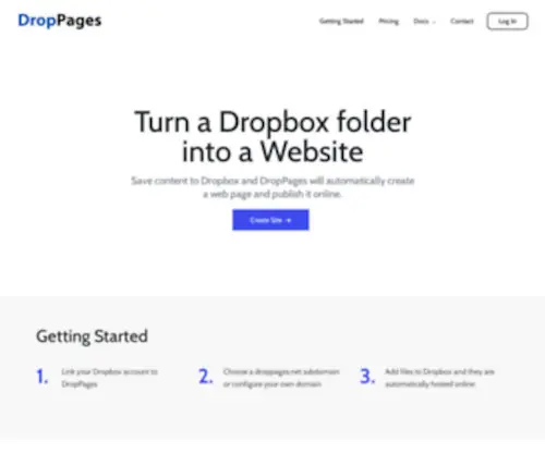 Droppages.com(Publish Web Pages from Dropbox) Screenshot