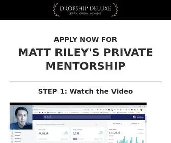 Dropshipdeluxe.com(Apply for Matt Riley's Private Coaching) Screenshot