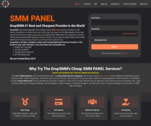Dropsmm.com(Drop Smm Panel) Screenshot