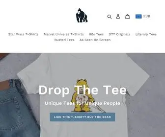 Dropthetee.com(High-Quality Graphic T-Shirts in Unique and Cool Prints for Men and Women) Screenshot