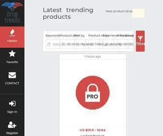 Droptrends.site(Find the perfect dropshipping products for your business. Our collection of trending items) Screenshot