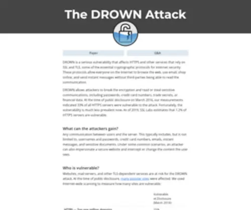 Drownattack.com(DROWN Attack) Screenshot