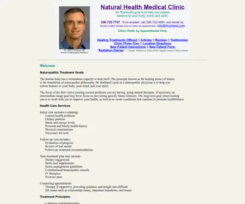 Drruhland.com(Dr. Ruhland's goal as a naturopathic physician) Screenshot