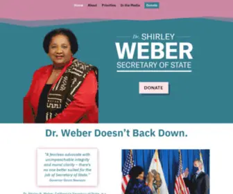 DRshirleyweber.com(Shirley Weber for Secretary of State) Screenshot