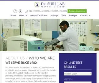 Drsurilab.com(Dr.Suri Lab Pvt) Screenshot