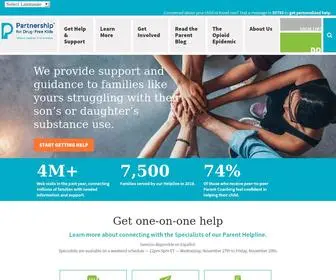 Drugfree.org(Partnership to End Addiction) Screenshot