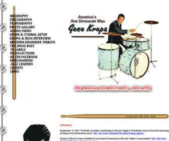 Drummerman.net(America's Ace Drummer Man Gene Krupa) Screenshot