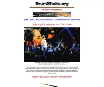 Drumsticks.org(DRUMSTICKS and Drum Sticks Information) Screenshot