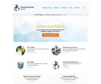Dryiceideas.com(Penguin Brand Dry Ice®) Screenshot