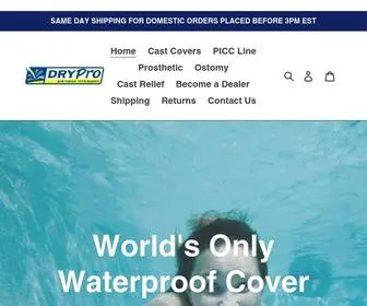DRYprousa.com(DRYPRO Waterproof Cast and Wound Cover) Screenshot