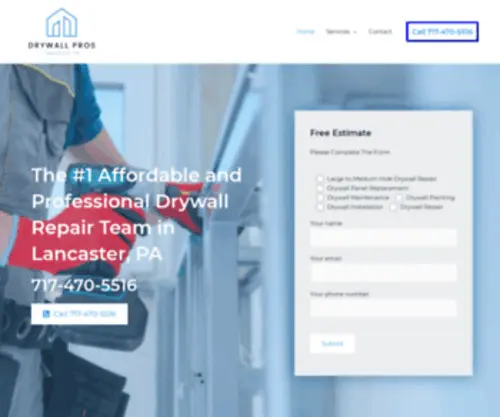 DRywallrepairlancaster.com(Drywall Pros) Screenshot