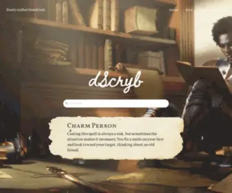 DSCRYB.com(Finely Crafted Boxed Text for Fantasy RPG Gamemasters) Screenshot