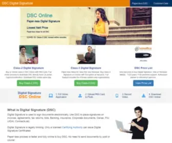 DScsignature.com(Online Digital Signature with PAN Card or Aadhaar) Screenshot