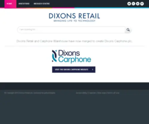 Dsgiplc.com(Dixons Retail) Screenshot
