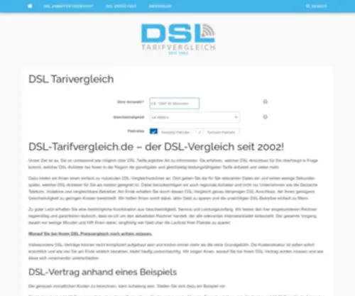 DSL-TarifVergleich.de(DSL Vergleich) Screenshot