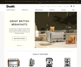 Dualit.com(Toasters, Kettles, Coffee, Capsules & Pods, Food Processors, Catering Equipment Manufacturers) Screenshot