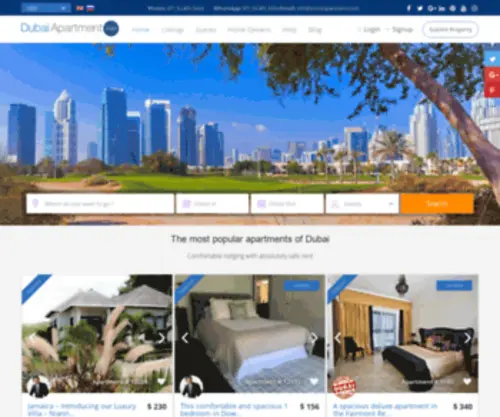 Dubaiapartment.com(The Leading Dubai Apartments Site on the Net) Screenshot
