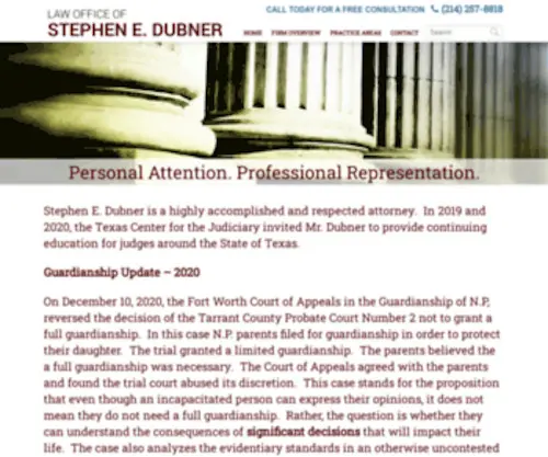 Dubnerlaw.com(Law Office of Stephen E) Screenshot