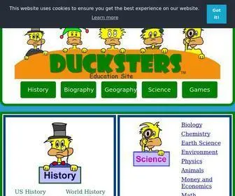 Ducksters.com(History) Screenshot