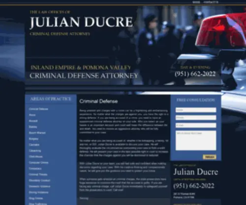 Ducrelaw.com(Being arrested for a crime) Screenshot