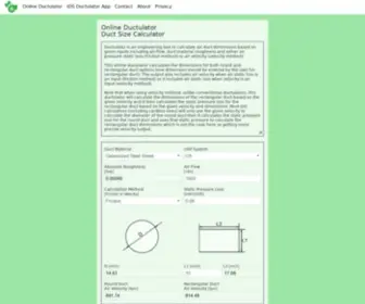 Ductcalc.ca(Premium Online Ductulator App (Duct Size Calculator)) Screenshot