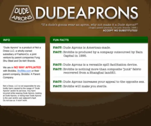 Dudeaprons.com(Dudeaprons) Screenshot
