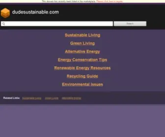 Dudesustainable.com(Dude, Sustainable) Screenshot