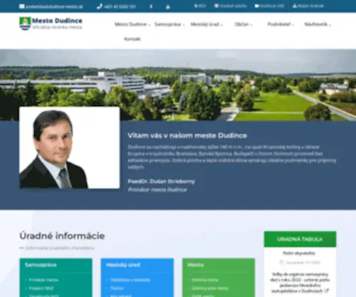 Dudince-Mesto.sk(Oficiálne webové sídlo mesta Dudince) Screenshot
