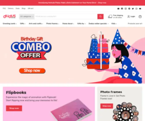 Dudusonline.com(Send gifts to India online) Screenshot