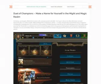 Duelofchampions.com(Learn how to play Ubisoft's Might & Magic) Screenshot