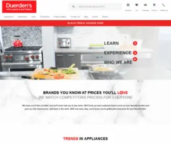 Duerdensappliance.com(Duerden's appliance & mattress) Screenshot