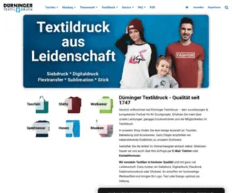 Duerninger.com(Taschen, Kleidung & mehr bedrucken) Screenshot