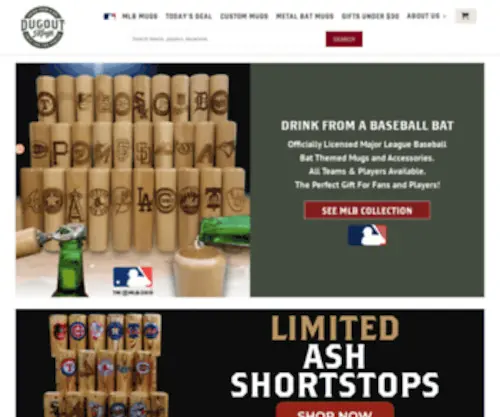 Dugoutmugs.com(MLB Baseball Bat Drinking Mugs) Screenshot