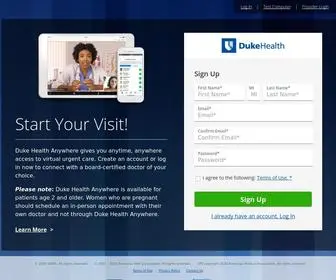 Dukehealthanywhere.org(Duke Health Anywhere) Screenshot