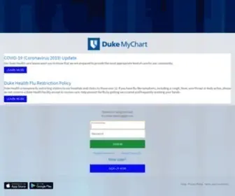 Dukemychart.org(MyChart) Screenshot