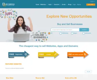 Dumbino.com(Sell and buy Websites Apps and Domains online) Screenshot