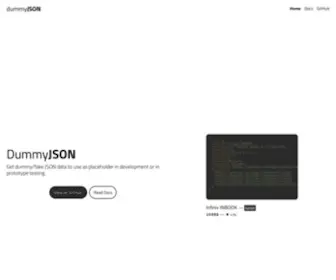 Dummyjson.com(Fake REST API of JSON data for development) Screenshot