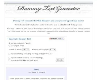 Dummytextgenerator.com(Dummy Text Generator) Screenshot