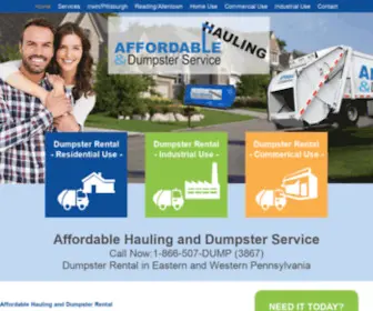 Dumpsterrental4U.com(Dumpster Rental in Irwin PA & Reading PA) Screenshot