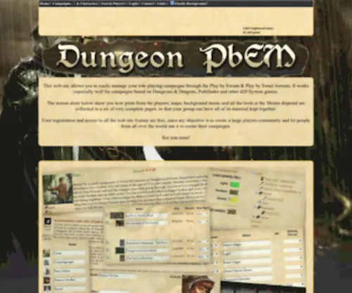 Dungeonpbem.net Screenshot