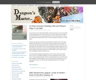 Dungeonsmaster.com(A Dungeons & Dragons Resource Blog For Dungeon Masters & Players) Screenshot