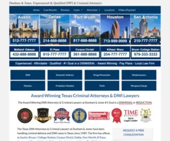 Dunhamlaw.com(Award winning texas criminal attorneys & dwi lawyers dunham & jones #1 goal) Screenshot