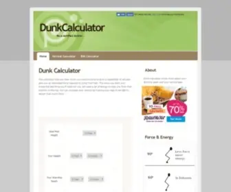 Dunkcalculator.com(Dunk Calculator) Screenshot